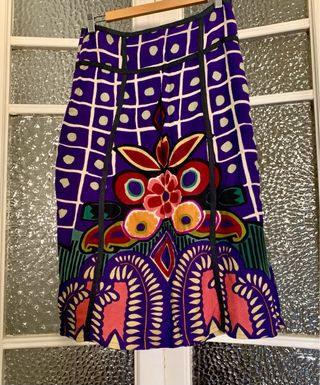 Falda morada estilo Max Mara T 42-44