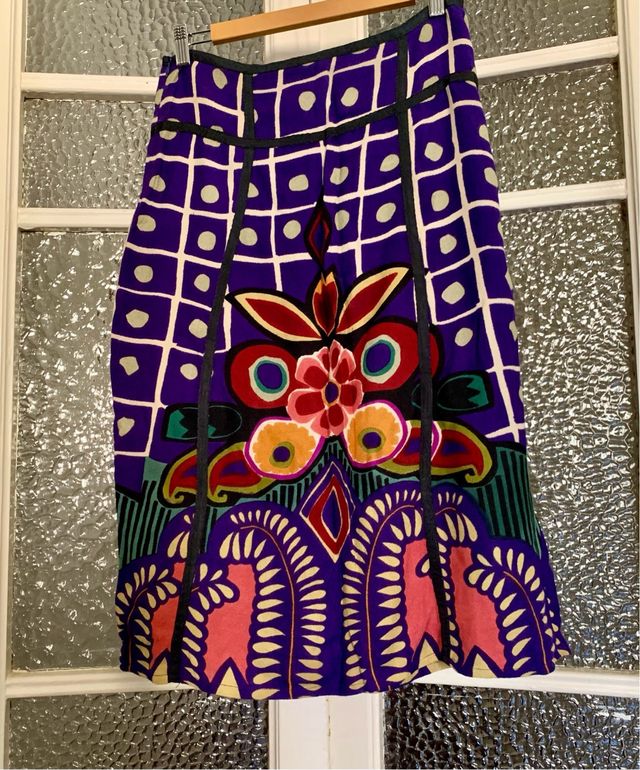 Falda morada estilo Max Mara T 42-44