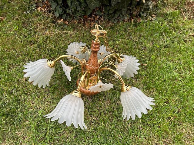 Lampadario chic vintage bagno oro