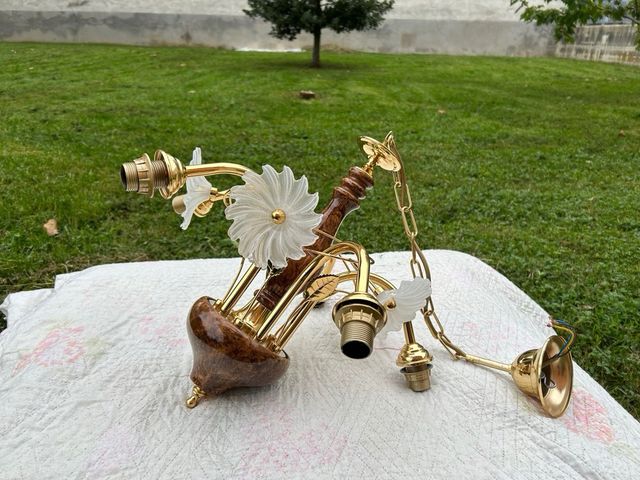 Lampadario chic vintage bagno oro