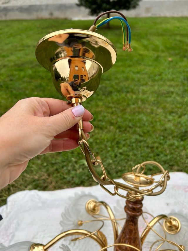 Lampadario chic vintage bagno oro