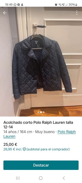 Acolchado corto Polo Ralph Lauren