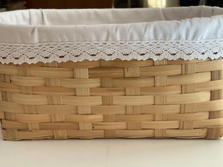 Cesta forrada de tela 37x29x16 cm h