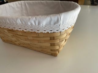 Cesta forrada de tela 37x29x16 cm h