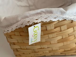 Cesta forrada de tela 37x29x16 cm h