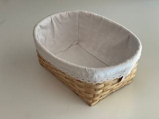 Cesta forrada de tela 37x29x16 cm h
