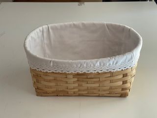 Cesta forrada de tela 37x29x16 cm h