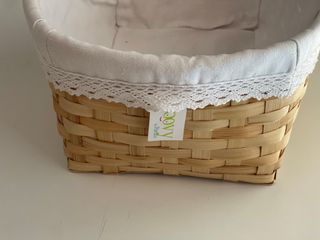 Cesta forrada de tela 37x29x16 cm h