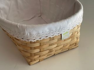 Cesta forrada de tela 37x29x16 cm h