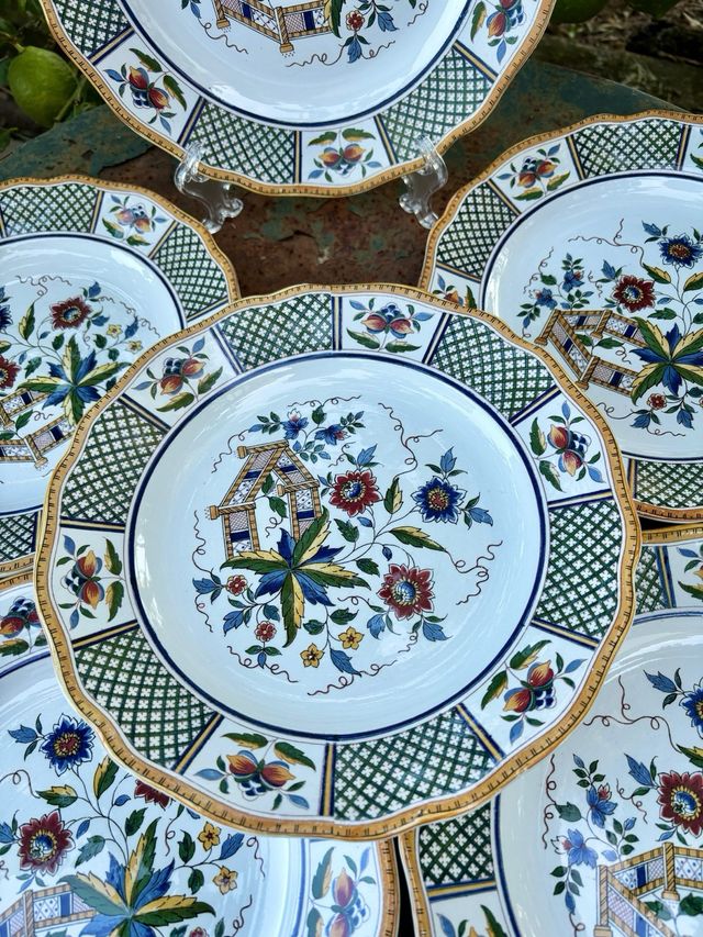 🇫🇷 6 Platos llanos antiguos Terre de Fer