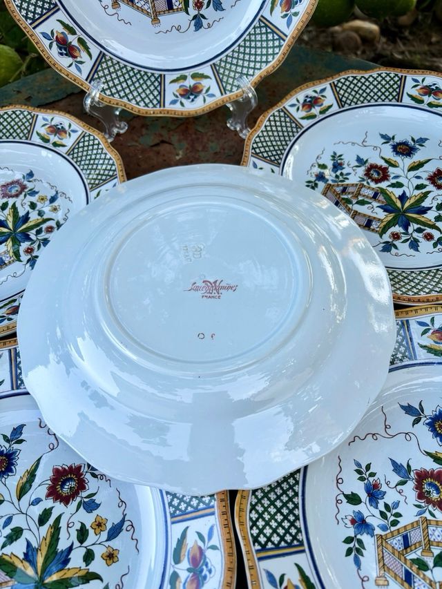 🇫🇷 6 Platos llanos antiguos Terre de Fer