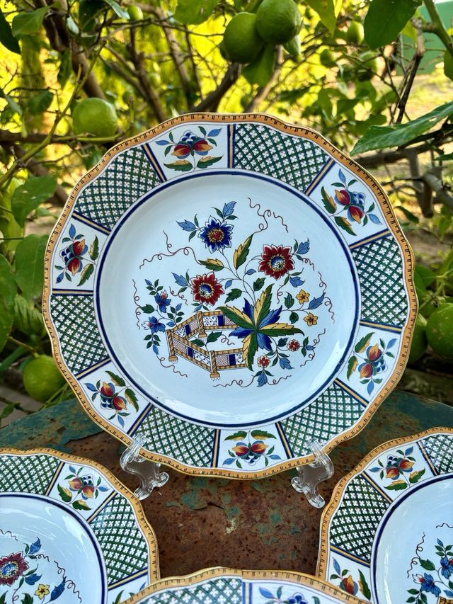 🇫🇷 6 Platos llanos antiguos Terre de Fer