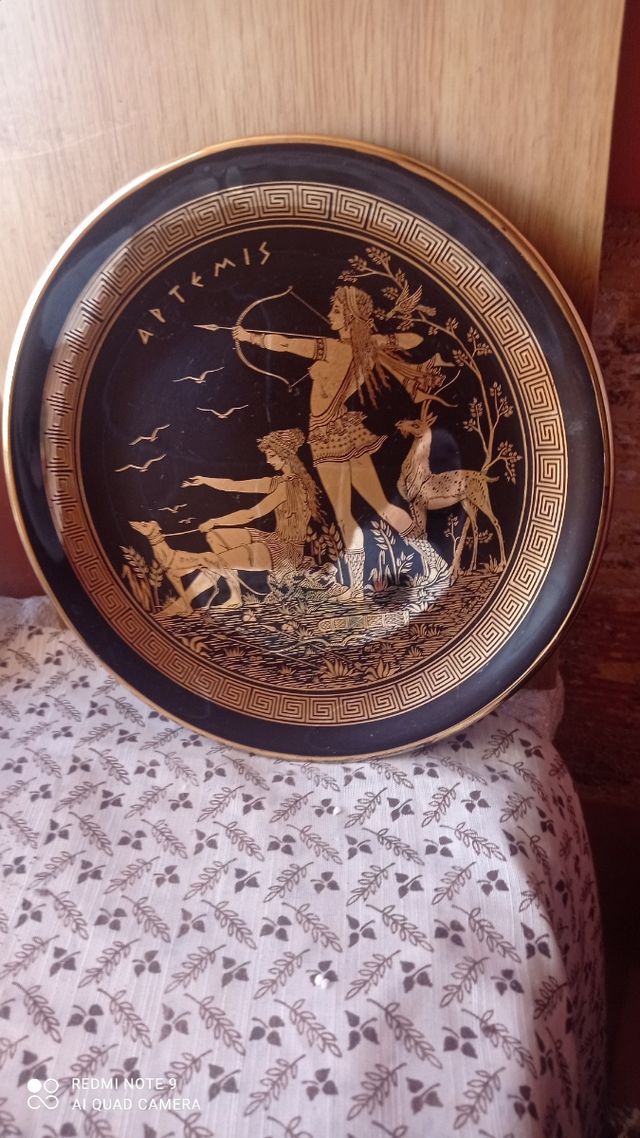 Plato de mitología griega 24 kl Vintage