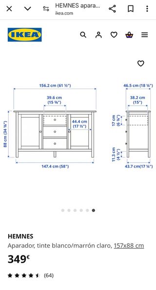 Aparador cómoda consola Ikea Hemnes