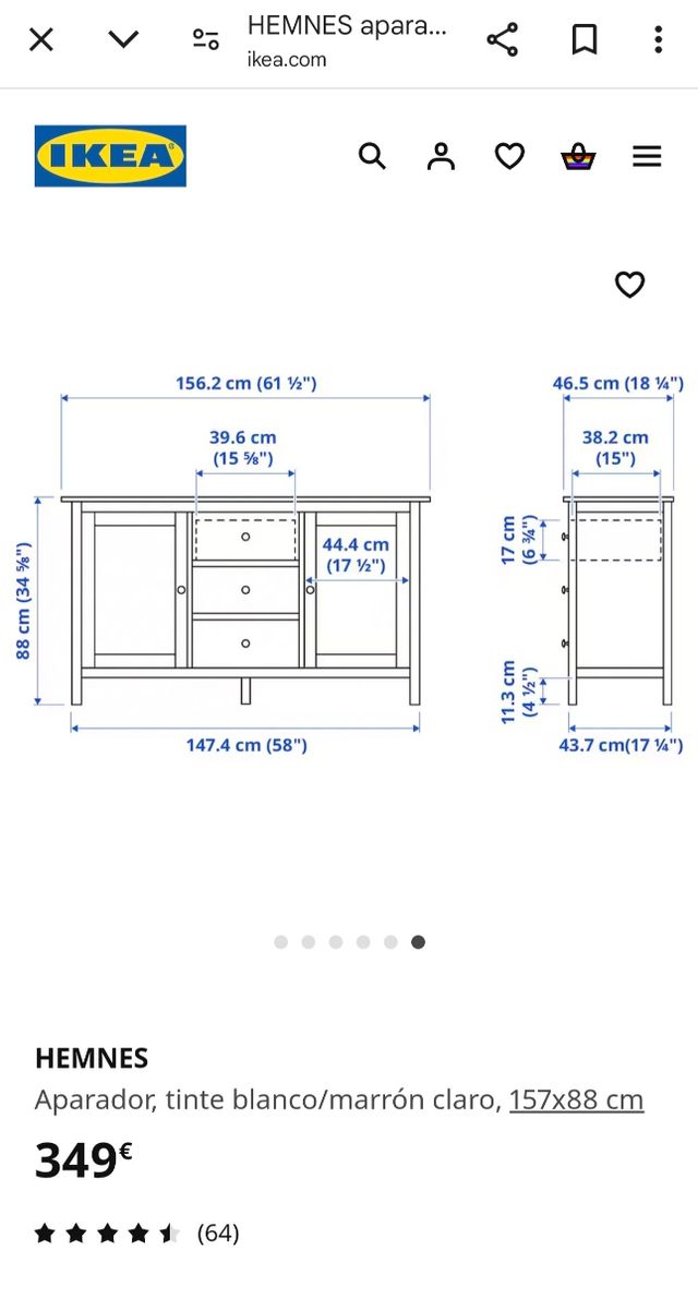 Aparador cómoda consola Ikea Hemnes