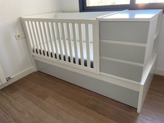 Cuna convertible 3en1 - TRAMA Combi Cool + colchon