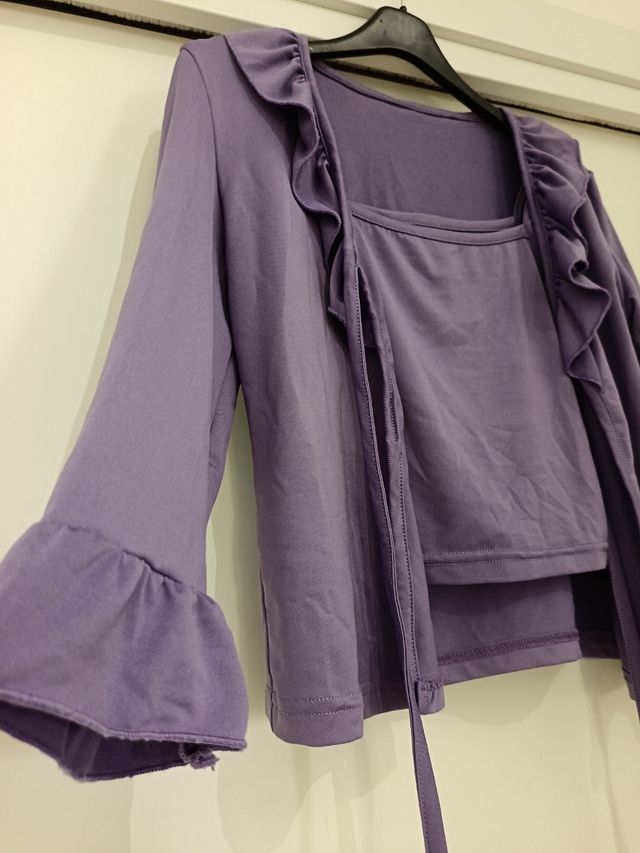 Lilla, taglia S, top e cardigan