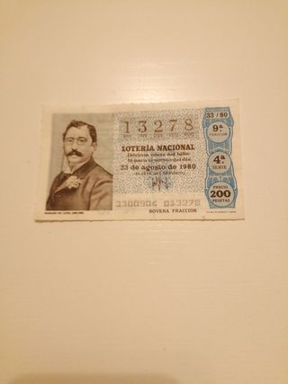 Décimo Lotería Nacional 1980