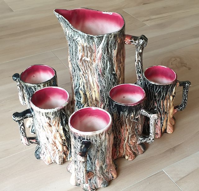 Juego de jarra y jarritas Vintage