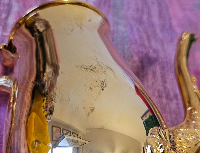 Juego de Te Antiguo acero bañado en oro