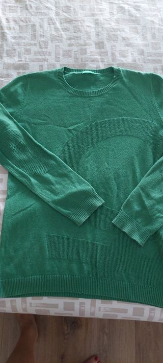 Jersey verde  benetton algodón niño T12/