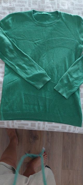 Jersey verde  benetton algodón niño T12/