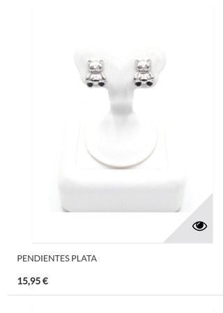 Pendientes niña ositos de plata 