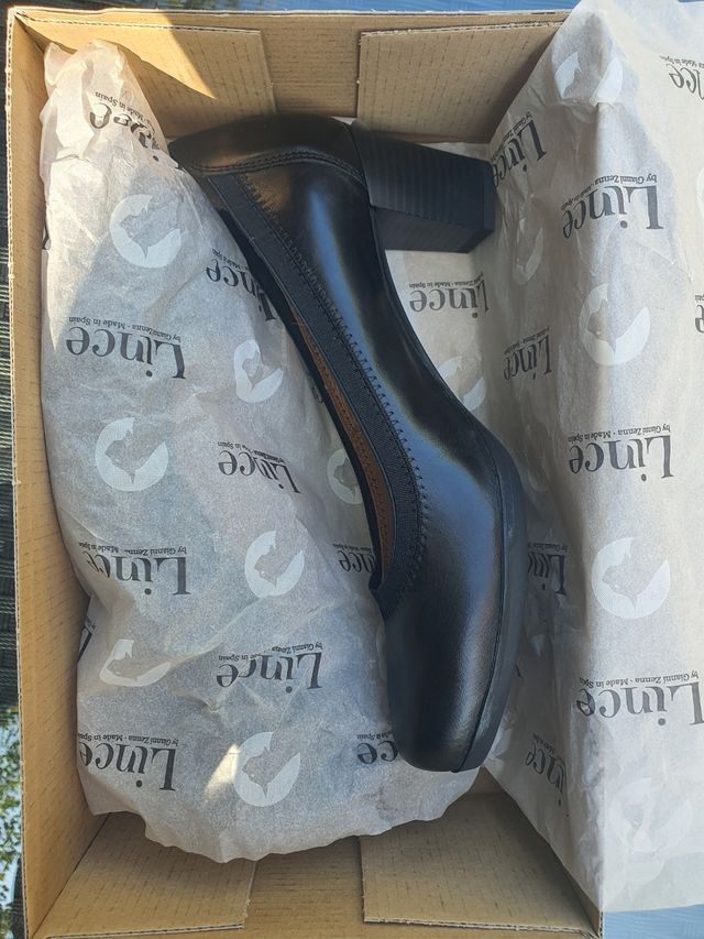 Zapatos salón de piel de tacón talla 38