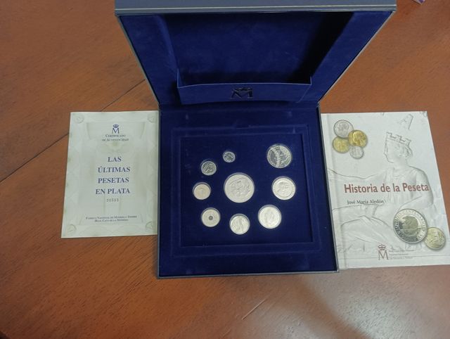 9 valores de pts.del 2001 últimas monedas de pts.