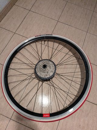 Rodillo bicicleta y rueda