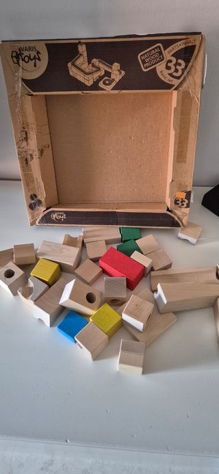 Juego madera circuito bolas 