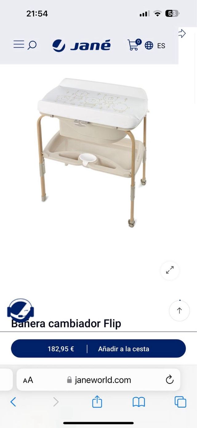 Bañera cambiador flip