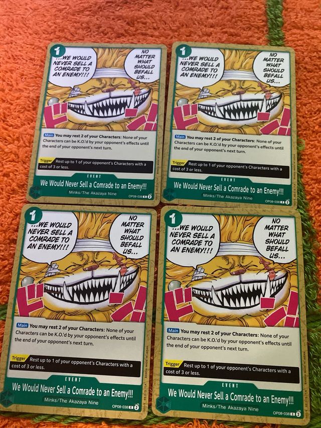 Carta op-08 evento we would never sell a comrade