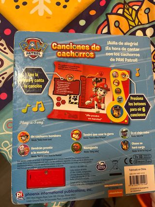 Libro con canciones interacrivo Patrulla Canina 