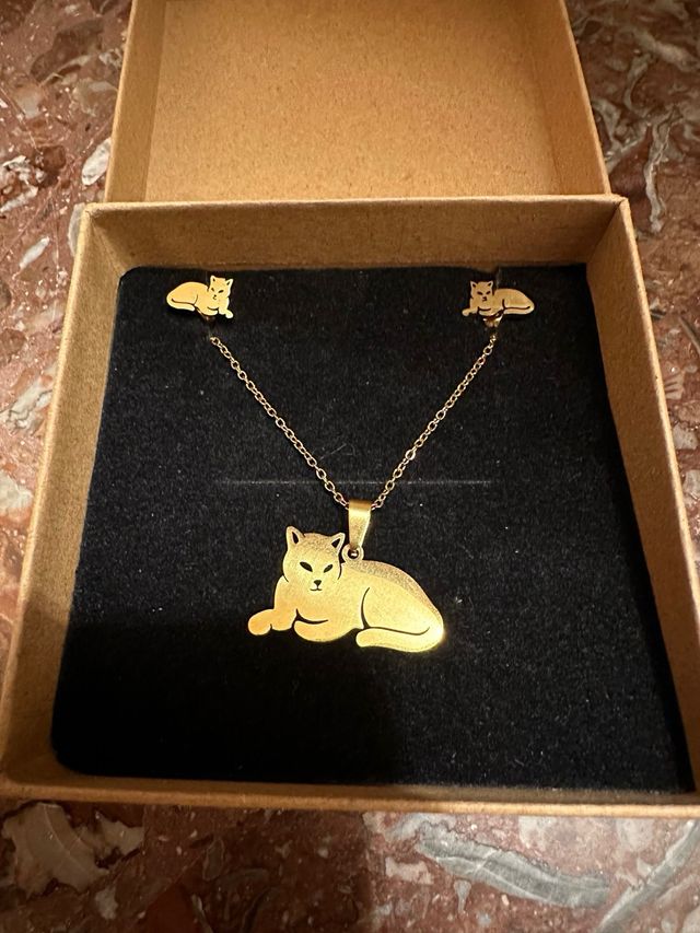 Conjunto de colgante y pendientes