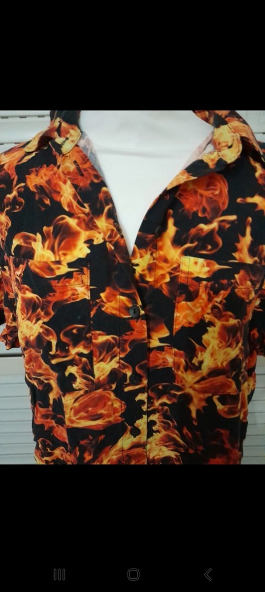 Camicia fiamme Bershka