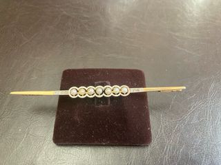 Broche oro diamantes y perlas