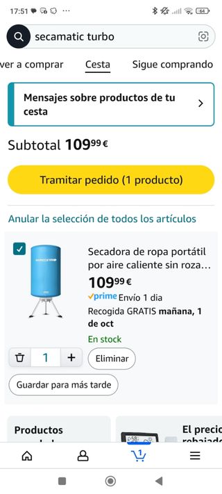 Secadora portatil. Secamatic Turbo