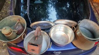 Pentole in rame antiche