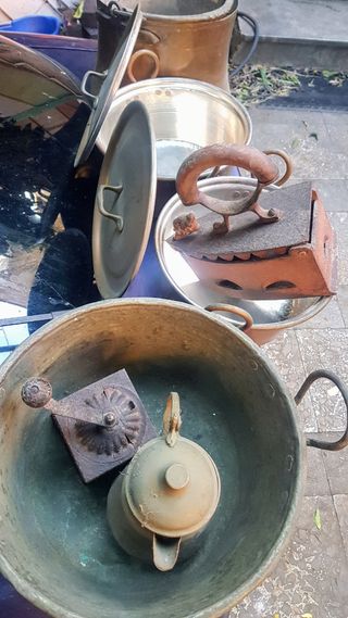 Pentole in rame antiche