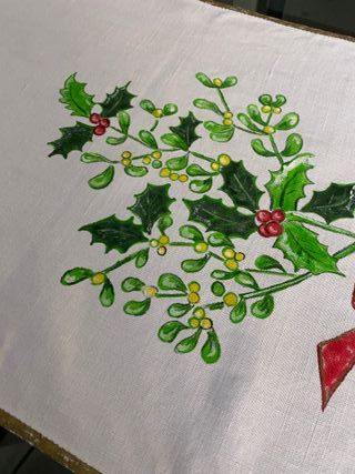 Tovaglietta runner centrotavola natalizio dipinto