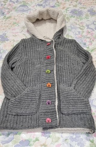 Bata de estar por casa, forrado de borreguito