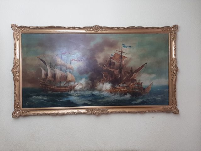 Cuadro óleo naval.