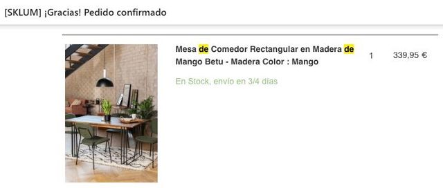 Mesa comedor Sklum con sillas