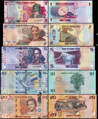 Lote / Set x 5 Billetes SIERRA LEONE 2022 SC