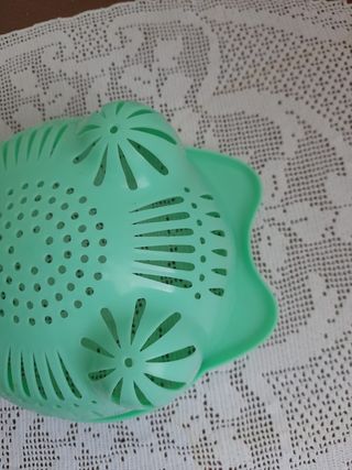 Scolapasta in plastica a forma di gatto verde