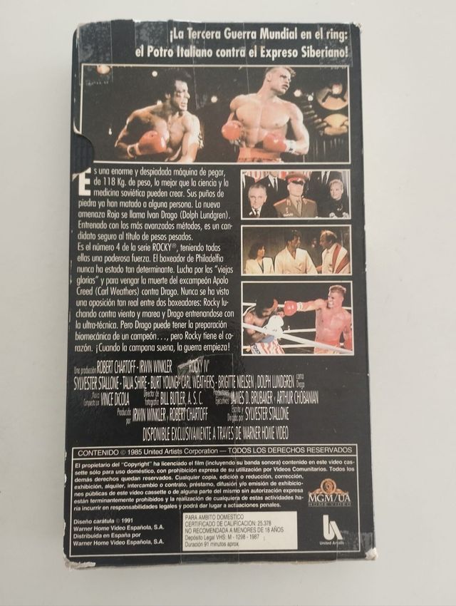 Cinta de video Rocky IV ORIGINAL