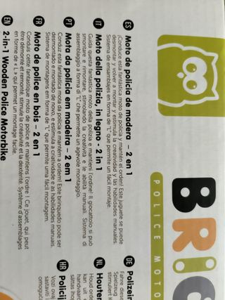 Moto policía de madera