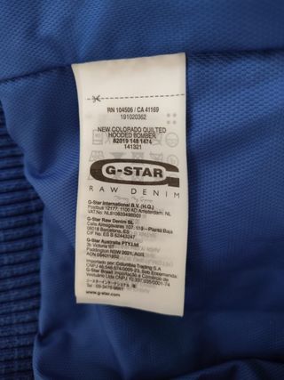 G-Star Colorado Quilted Bomber Ed.Limitada Numerad