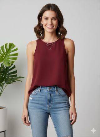 Blusa granate sin mangas